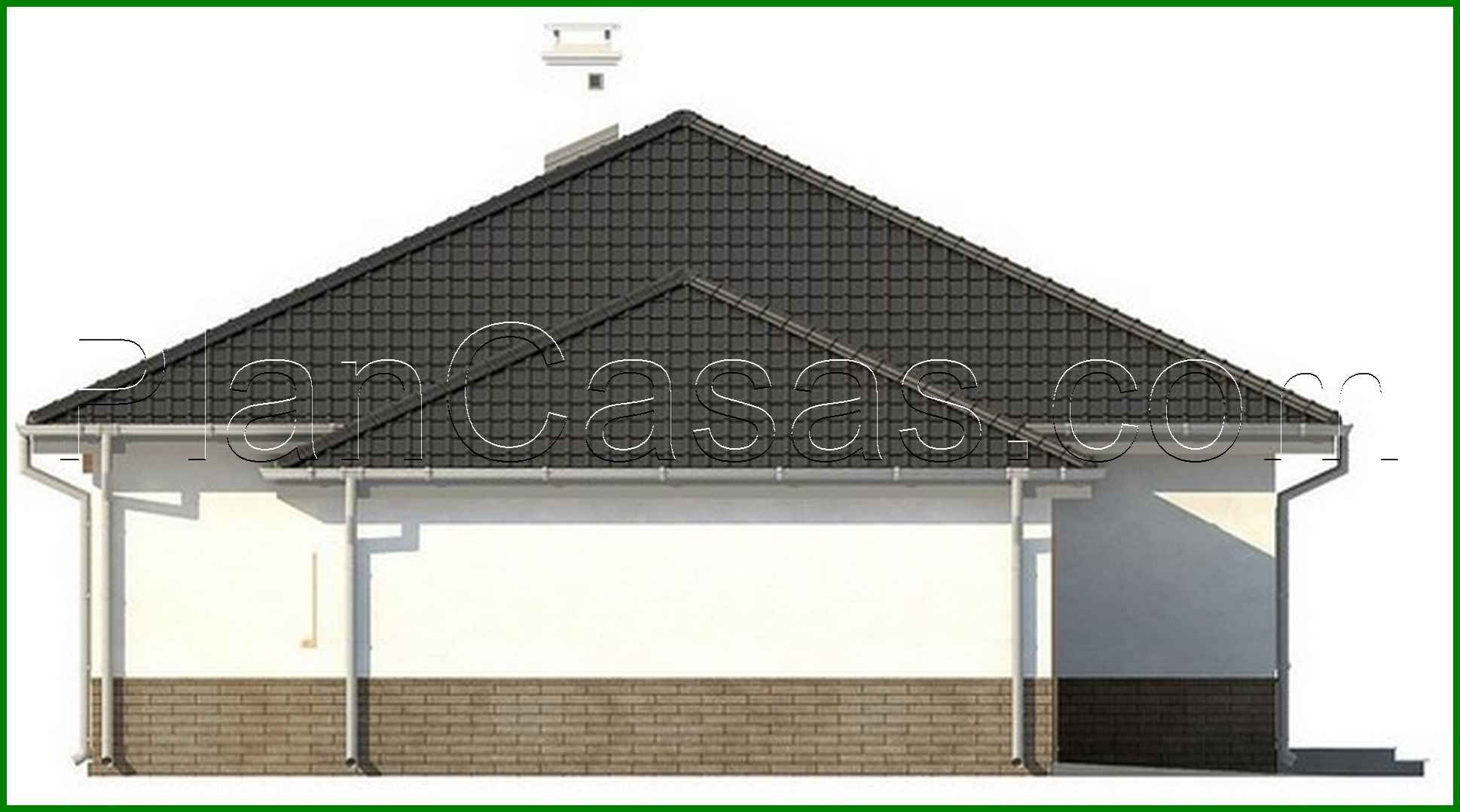 Galería de visualizaciones - Proyecto de una casa clásica de verano de una planta con techo a cuatro aguas