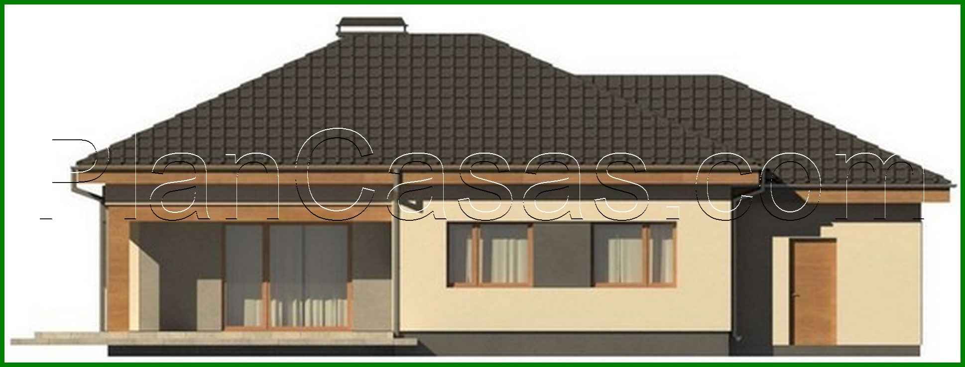 Galería de visualizaciones - Proyecto de una cabaña de una planta con garaje