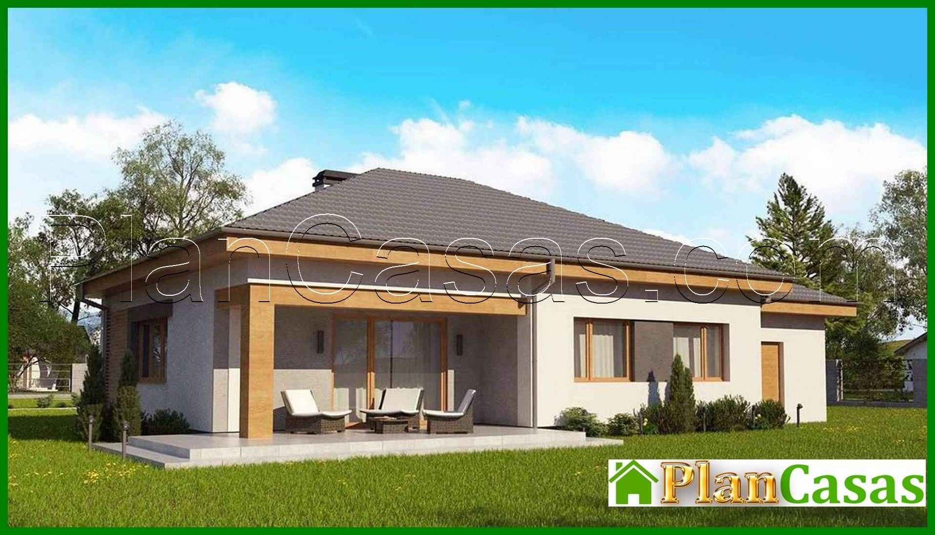 Galería de visualizaciones - Proyecto de una cabaña de una planta con garaje