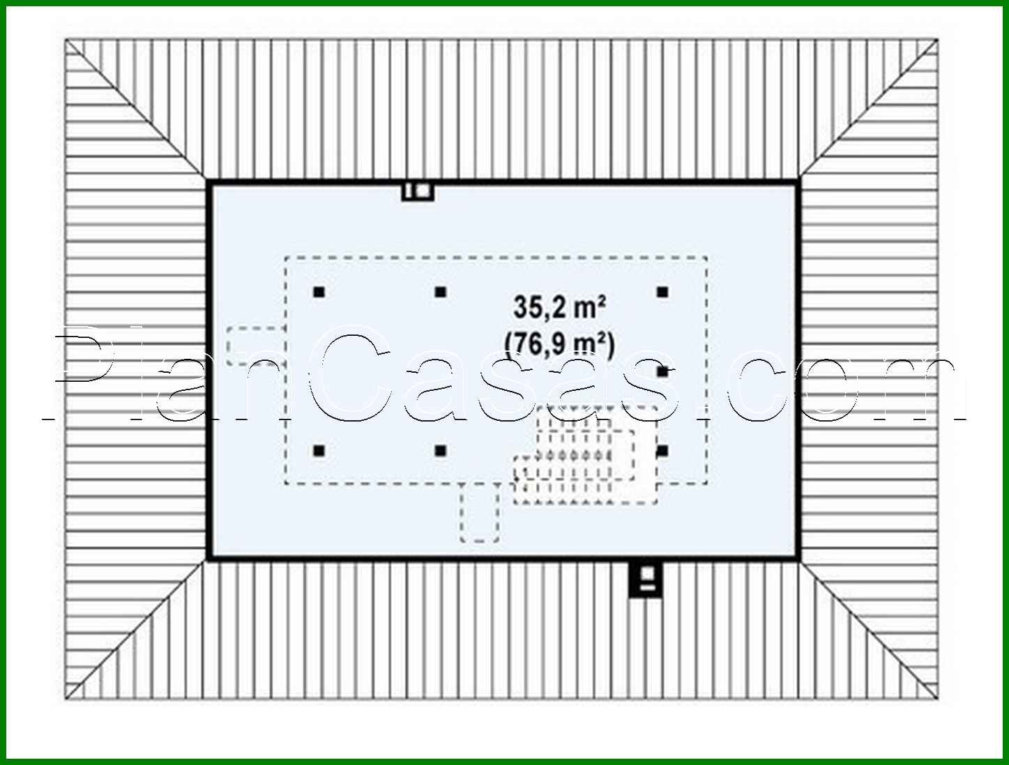 Galería de visualizaciones - Proyecto de una casa de una planta en estilo clásico con techo a cuatro aguas