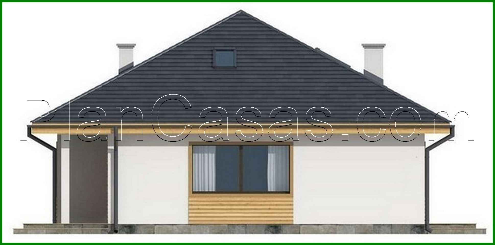 Galería de visualizaciones - Proyecto de una casa de una planta en estilo clásico con techo a cuatro aguas