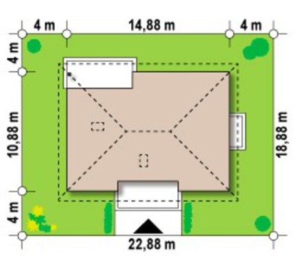 Galería de visualizaciones - Proyecto de una casa de una planta en estilo clásico con techo a cuatro aguas
