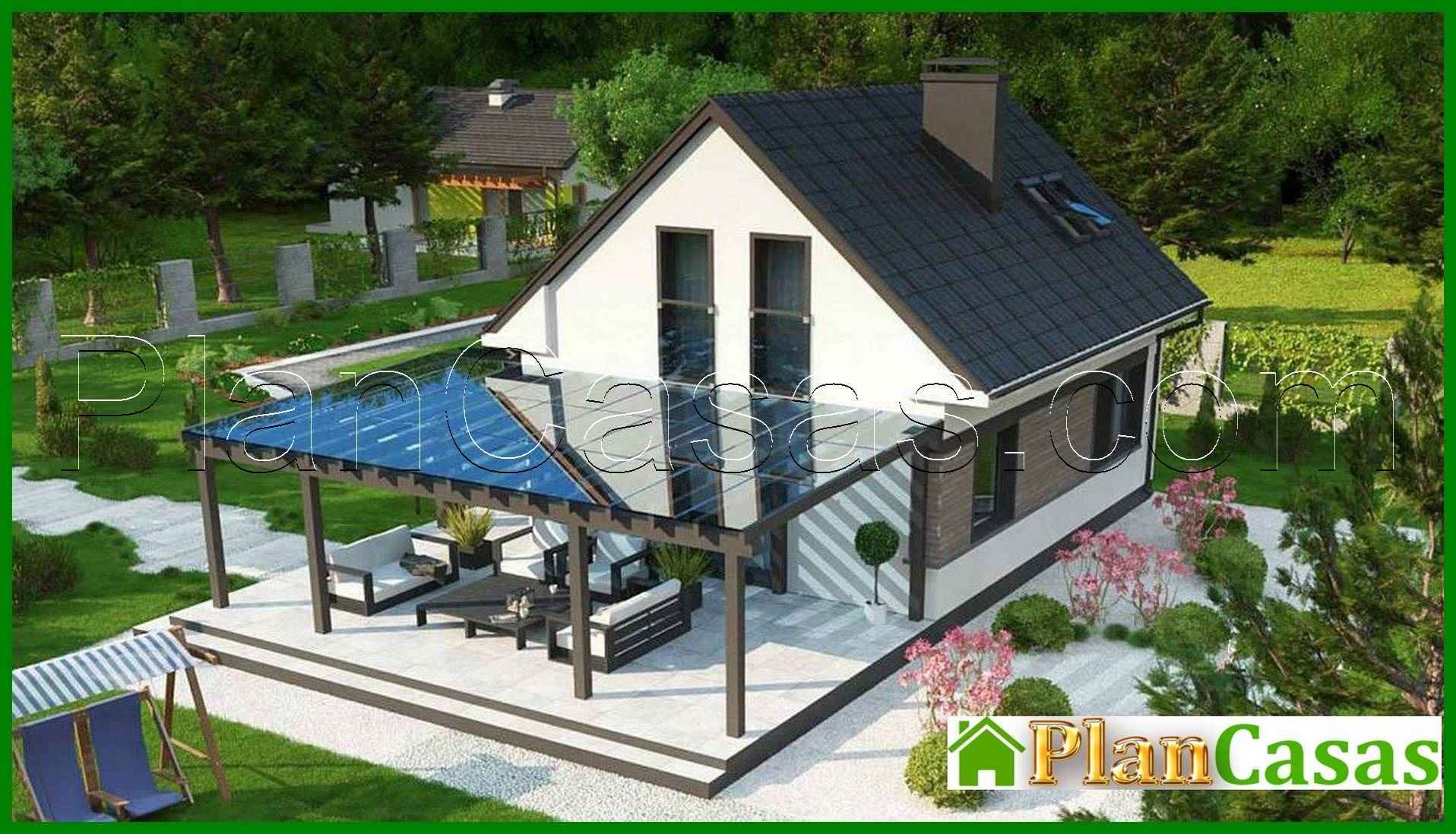 Galería de visualizaciones - Proyecto de una casa compacta de 104 m² con mansarda y tres dormitorios