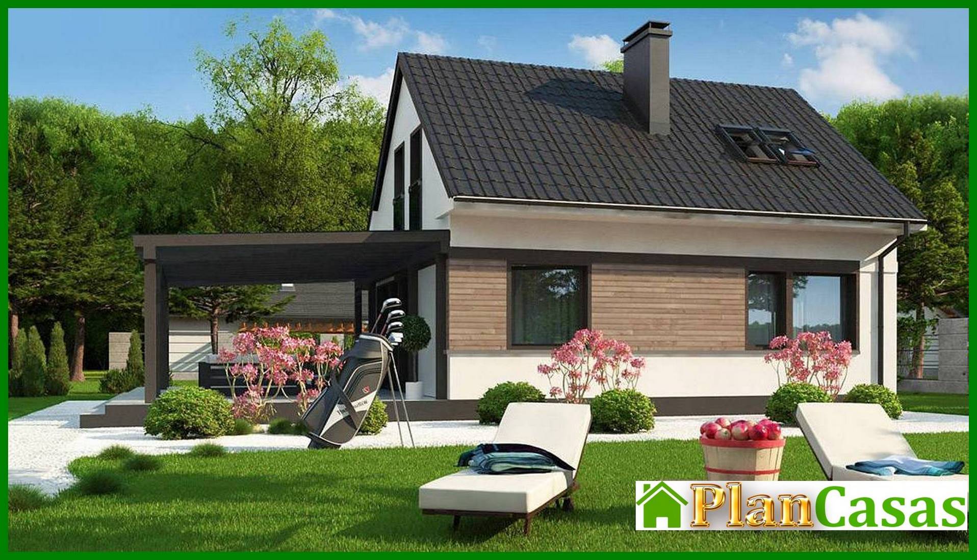 Galería de visualizaciones - Proyecto de una casa compacta de 104 m² con mansarda y tres dormitorios