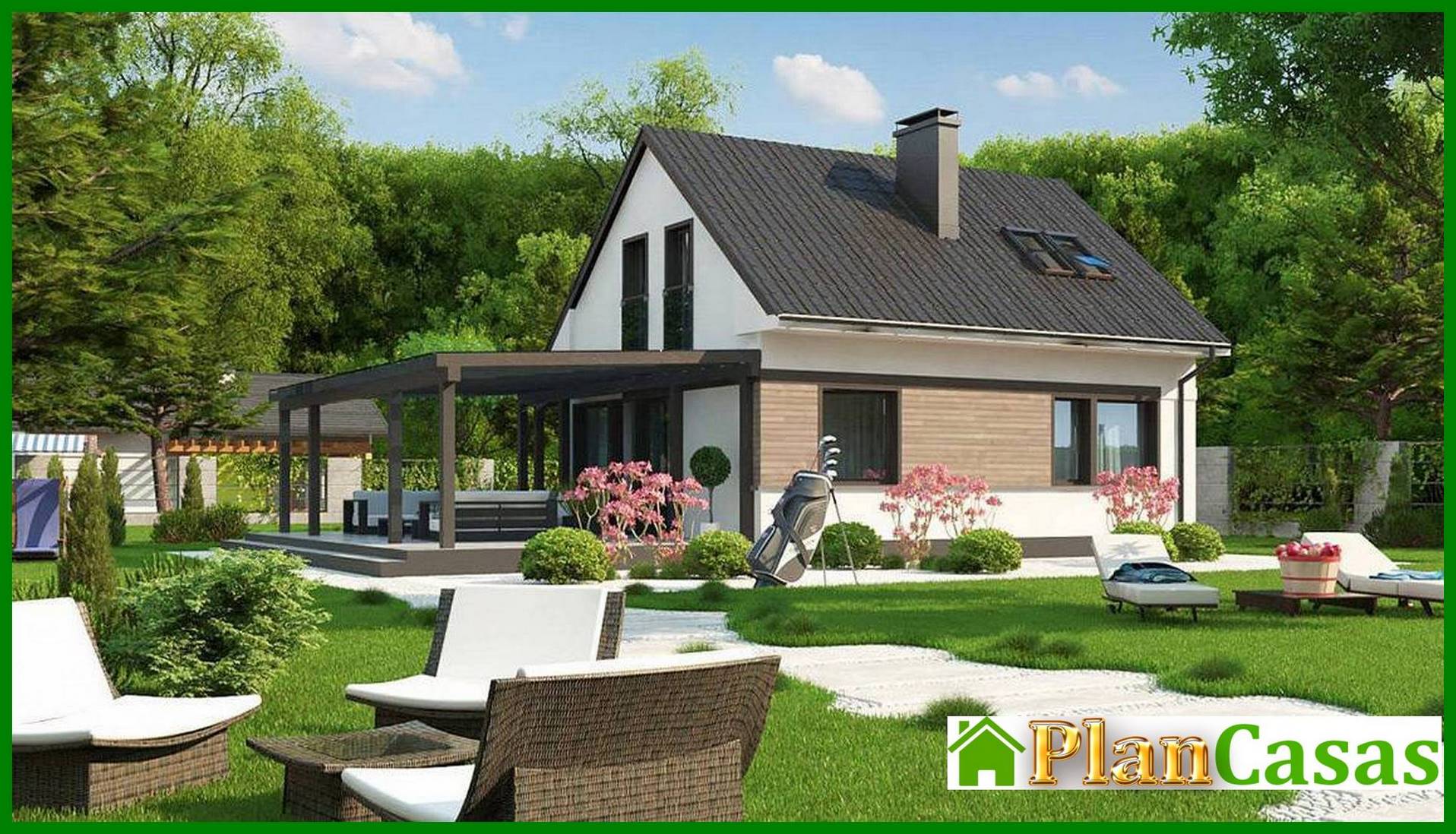 Galería de visualizaciones - Proyecto de una casa compacta de 104 m² con mansarda y tres dormitorios