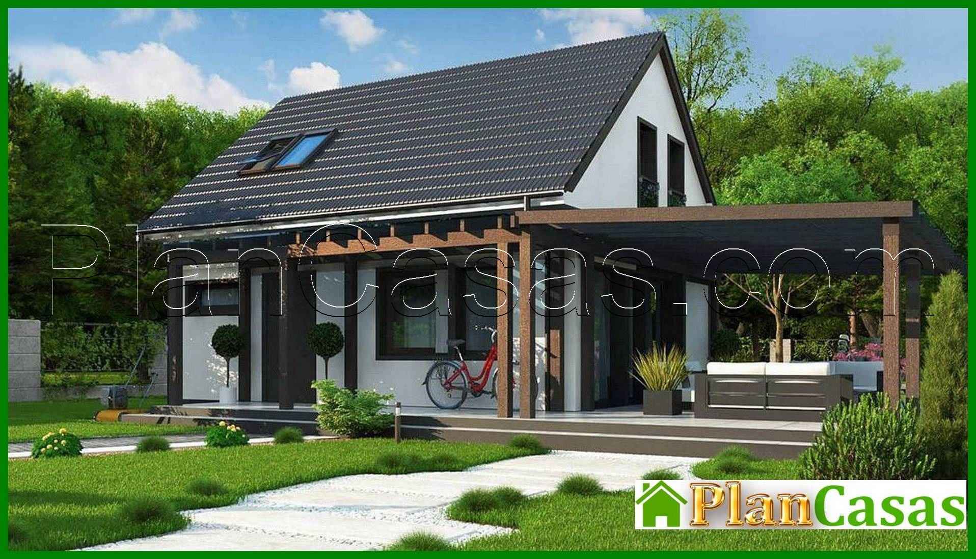 Galería de visualizaciones - Proyecto de una casa compacta de 104 m² con mansarda y tres dormitorios