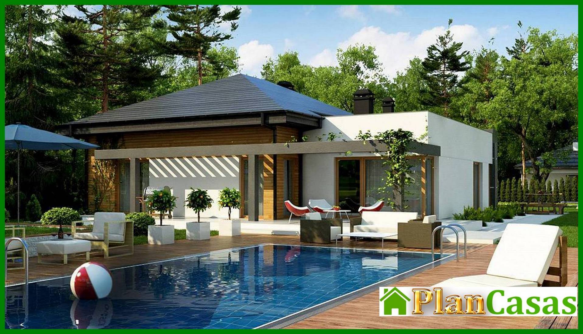 Proyecto de una cabaña moderna de 165 m² con un exterior único