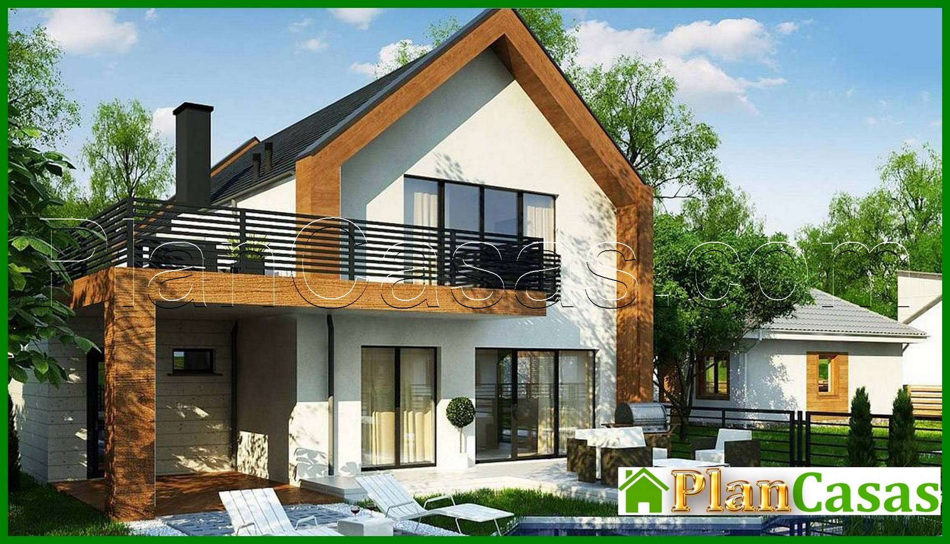 Galería de visualizaciones - Proyecto de una cabaña espaciosa de 173 m² con dos cocinas