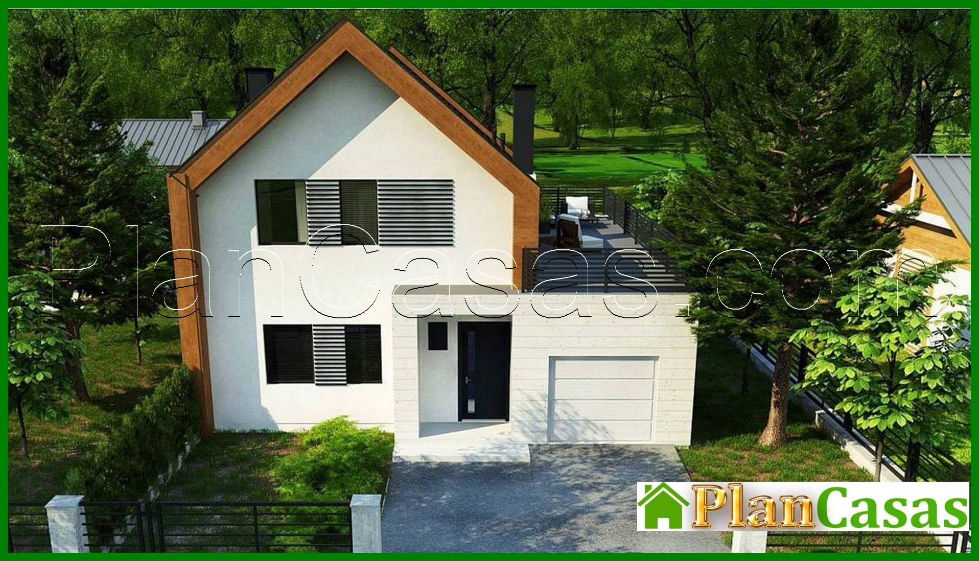 Galería de visualizaciones - Proyecto de una cabaña espaciosa de 173 m² con dos cocinas