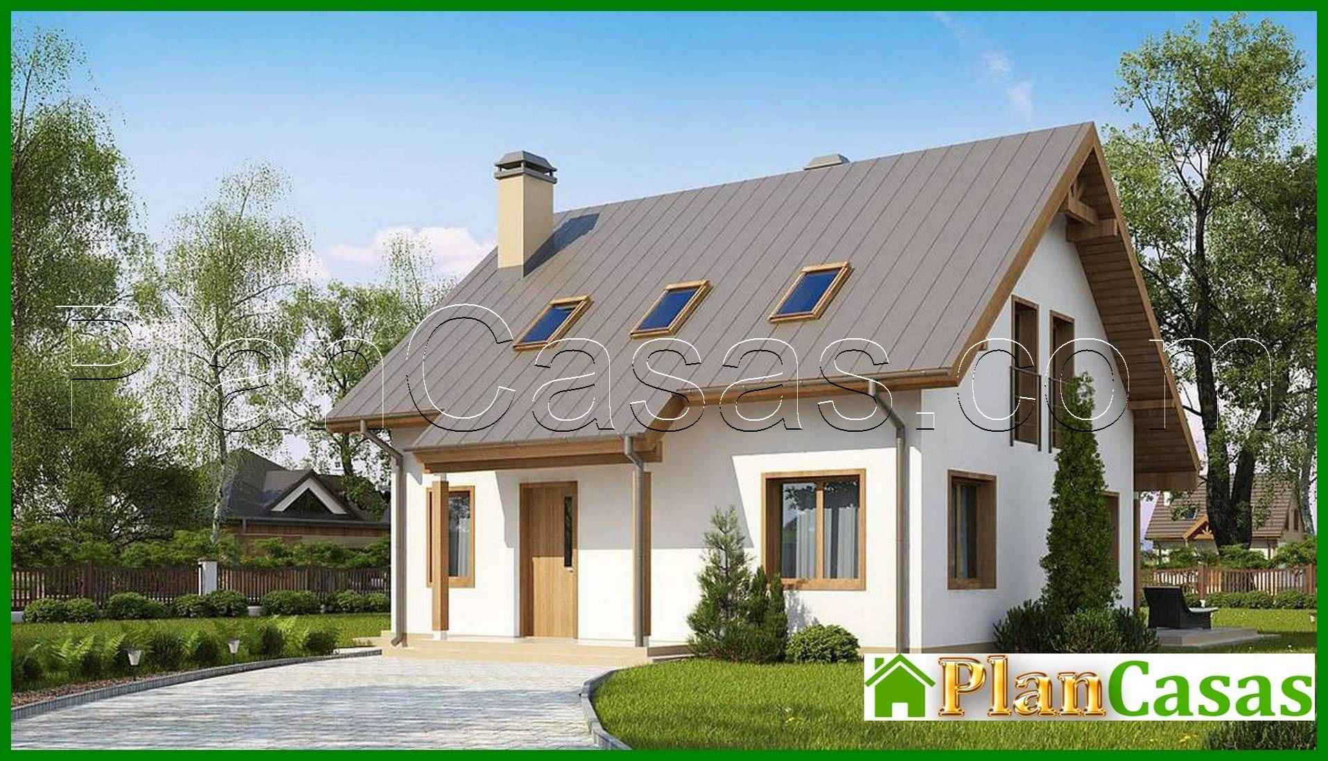 The project of a two-story house on 133 square meters m with french balconies