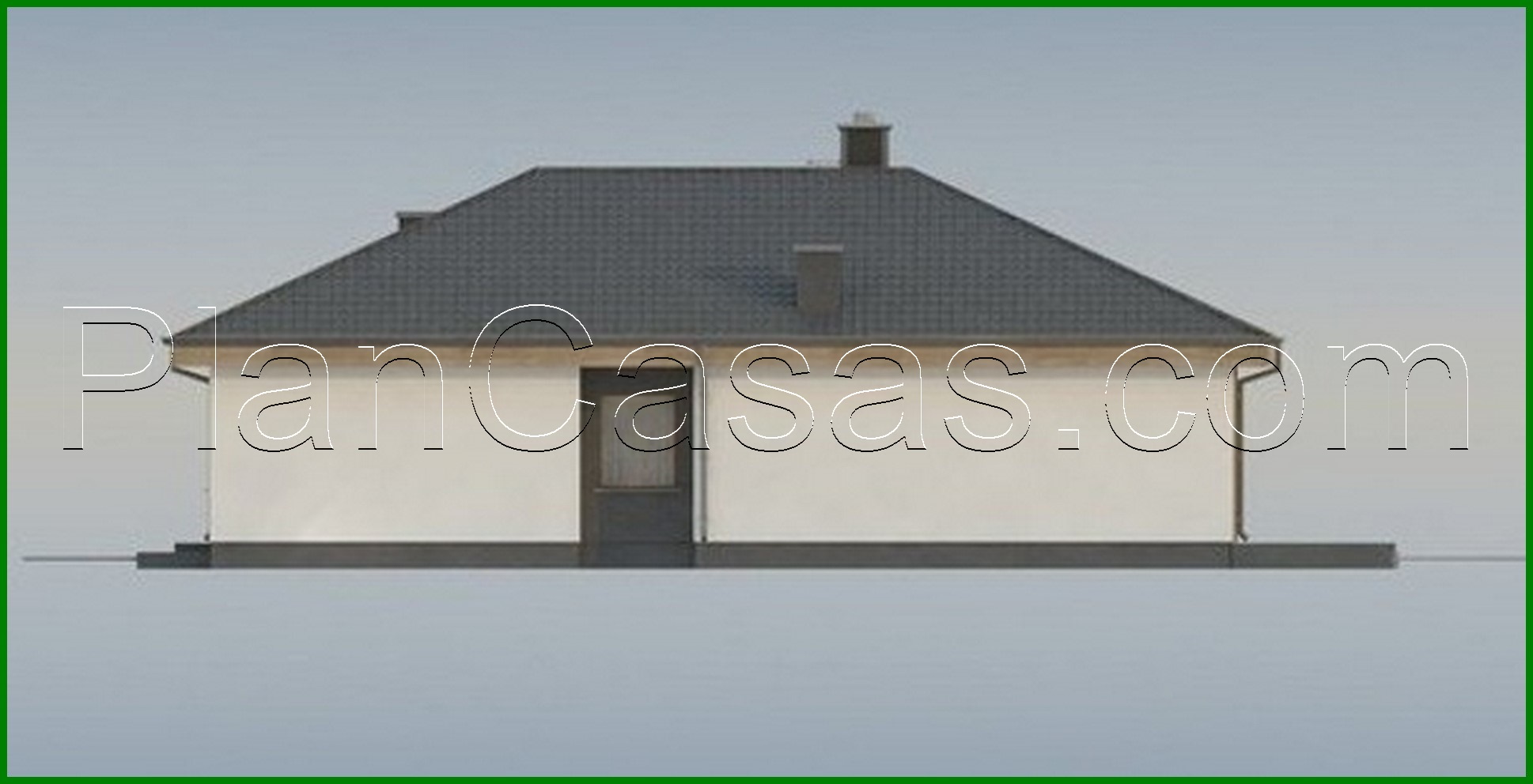 Galería de visualizaciones - Proyecto de una casa de una planta de 120 m² decorada con piedra artificial