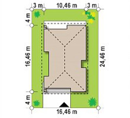 Galería de visualizaciones - Proyecto de una casa de una planta de 120 m² decorada con piedra artificial