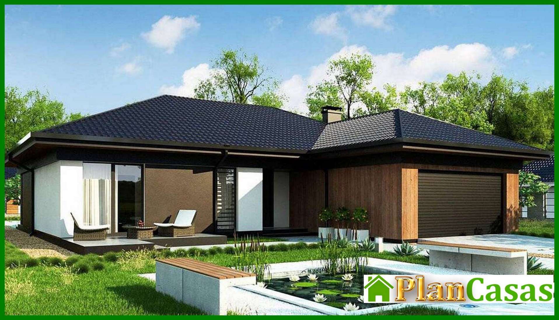 Visualization gallery - Project of an attractive cottage on 246 square meters. m with a spacious living room and stained-glass windows