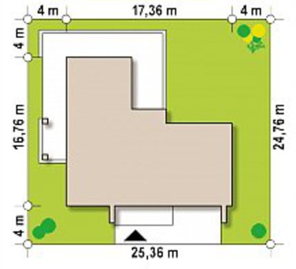 Visualization gallery - Plan of a modern mansion with an area of ​​283 square meters. m with an attached garage for two cars