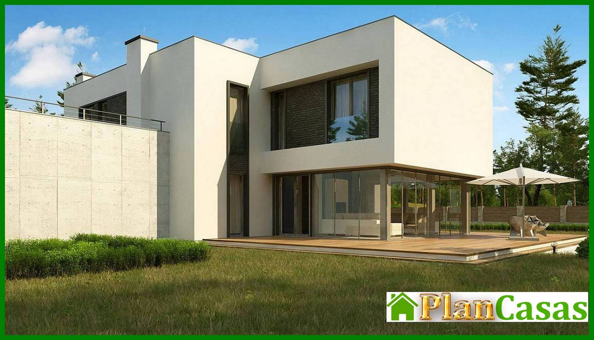 Plan of a modern mansion with an area of ​​283 square meters. m with an attached garage for two cars