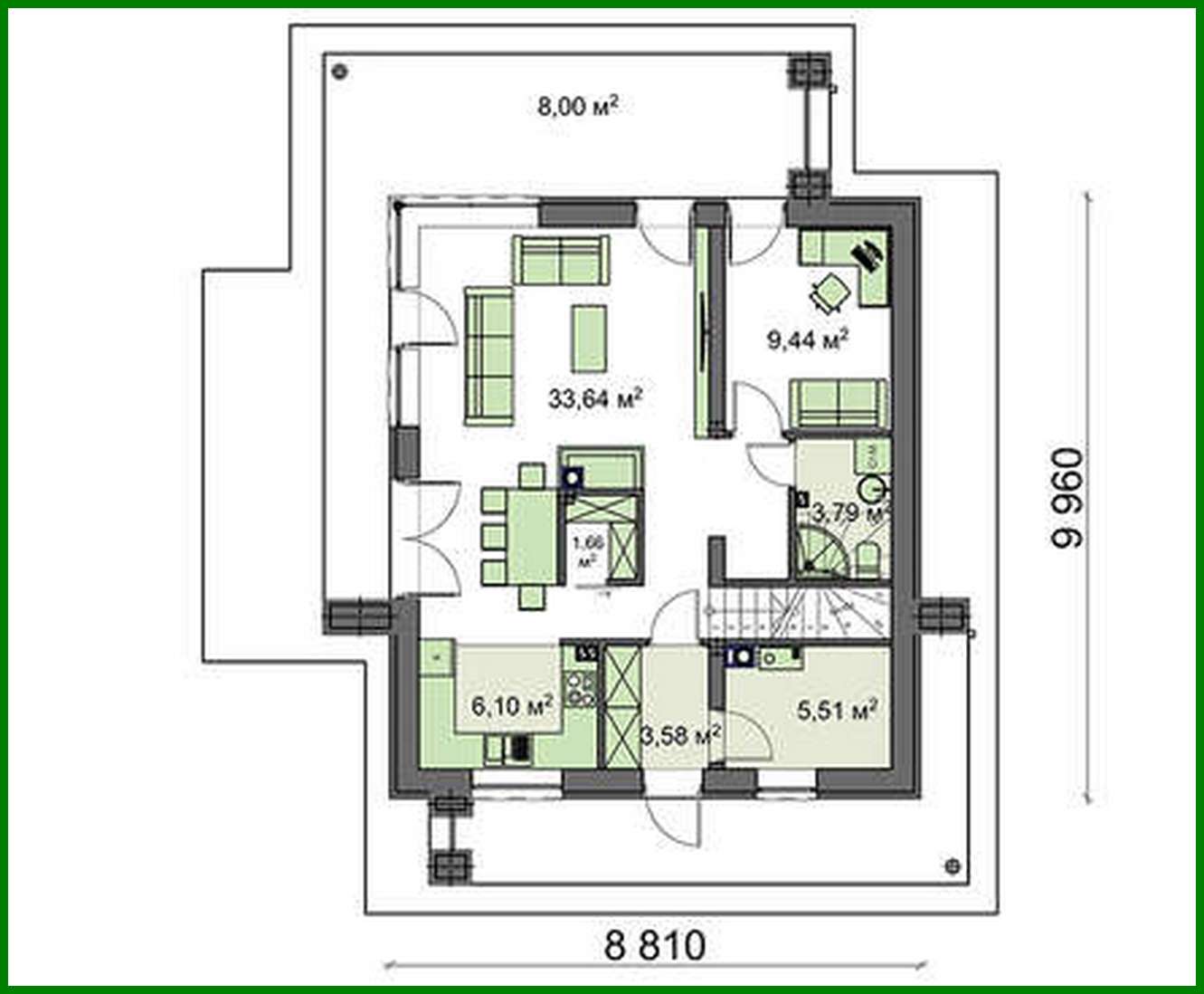 Galería de visualizaciones - Proyecto de una cabaña de dos plantas de 133 m² con cuatro dormitorios y tres baños