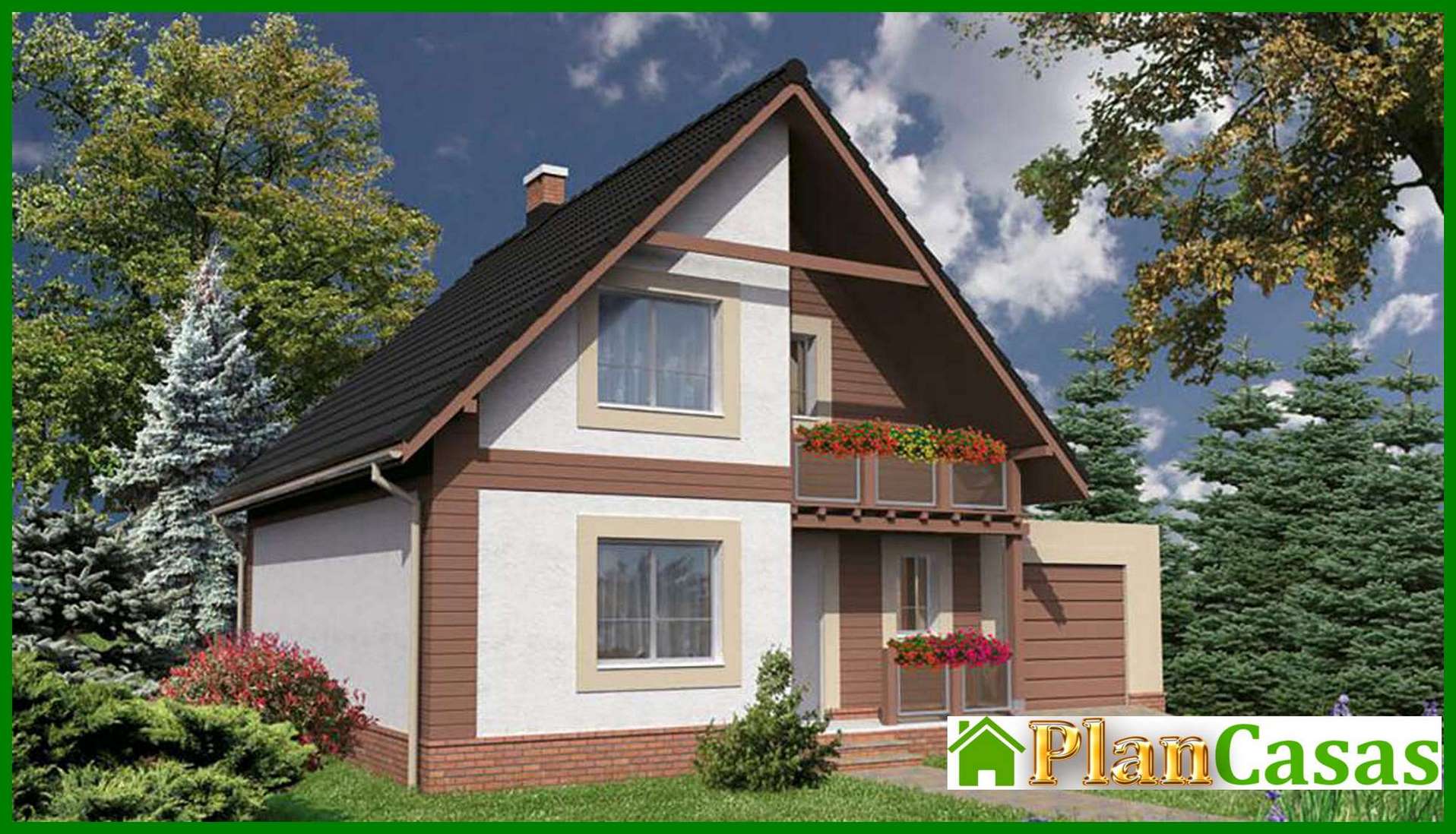 Visualization gallery - Two-storey house in chocolate tones