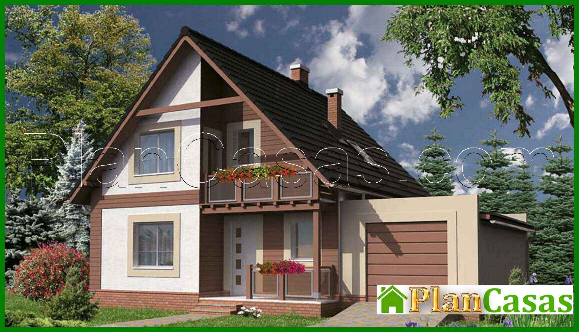 Two-storey house in chocolate tones