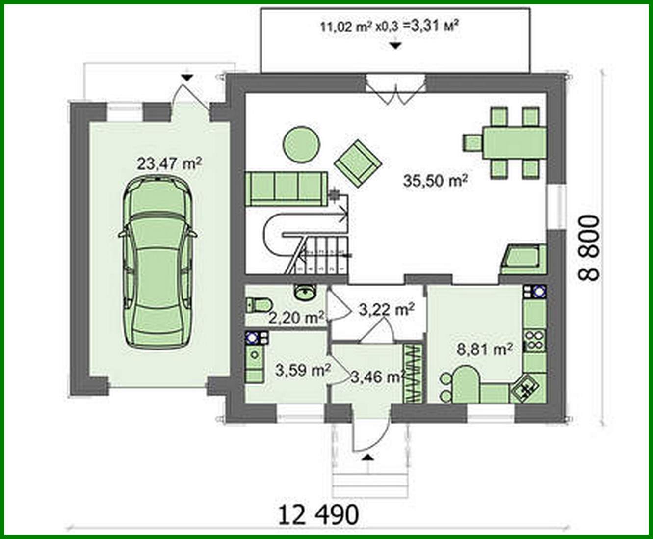 Galería de visualizaciones - Bonito proyecto de casa ecológica con garaje