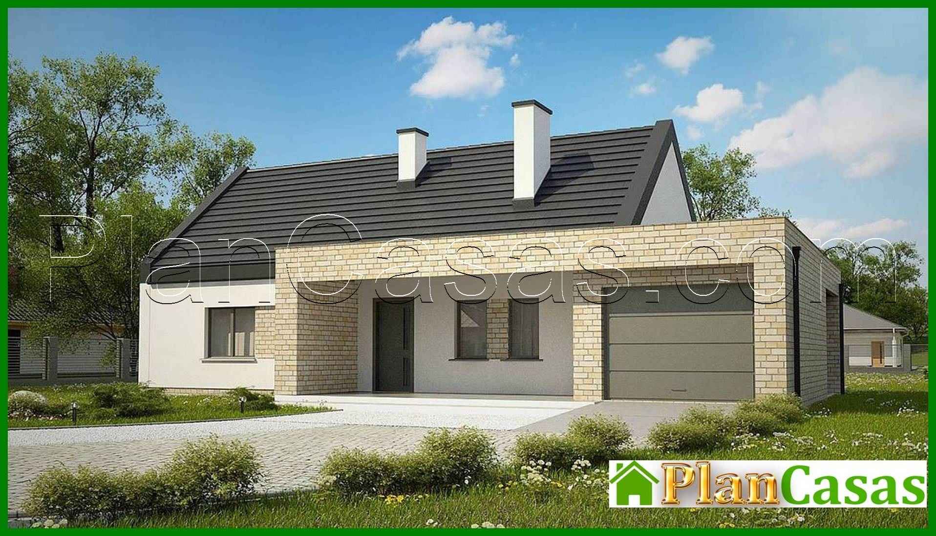 Visualization gallery - One-story classic house for a narrow plot