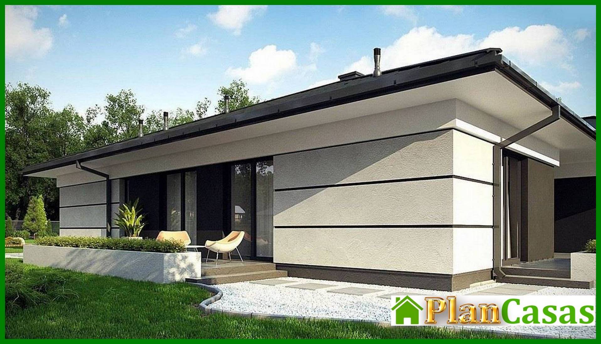 Galería de visualizaciones - Cabaña de una planta de 180 m²