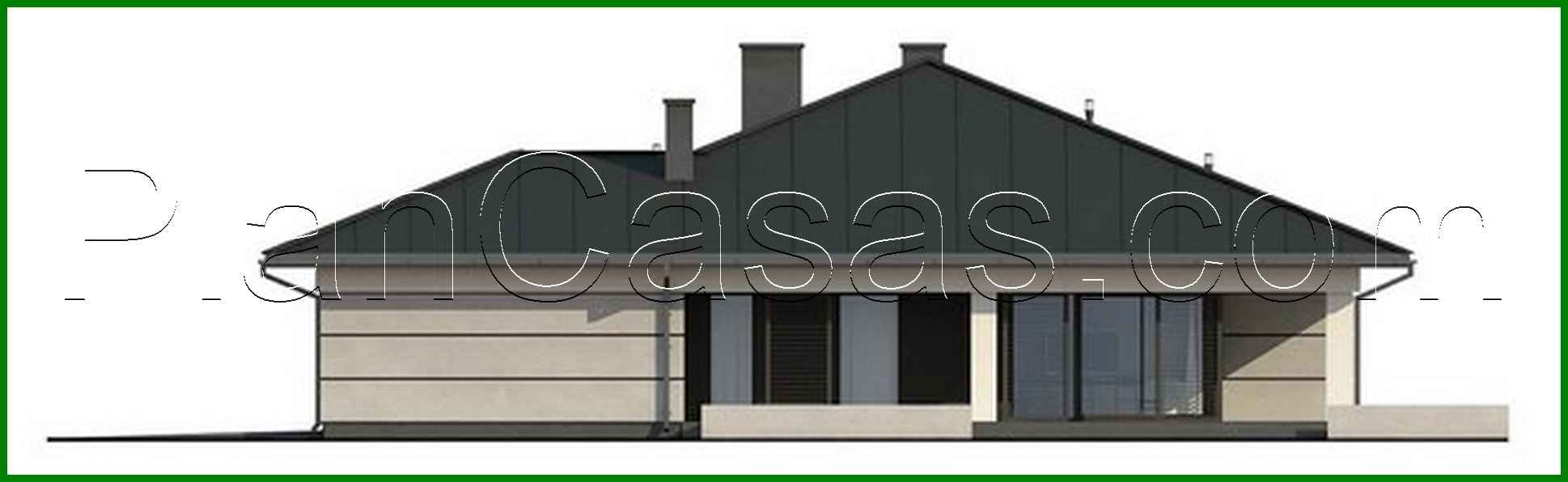 Galería de visualizaciones - Cabaña de una planta de 180 m²