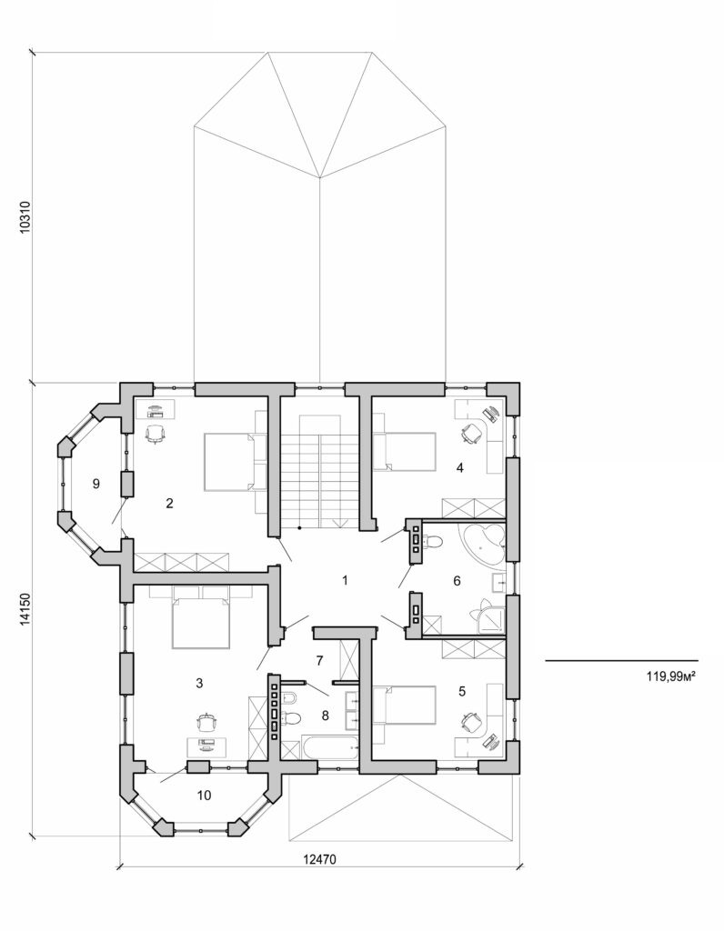Galería de visualizaciones - Proyecto de casa de dos plantas