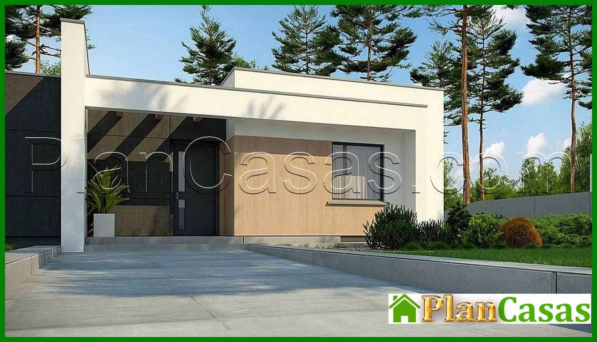 Small one-story cottage with a flat roof