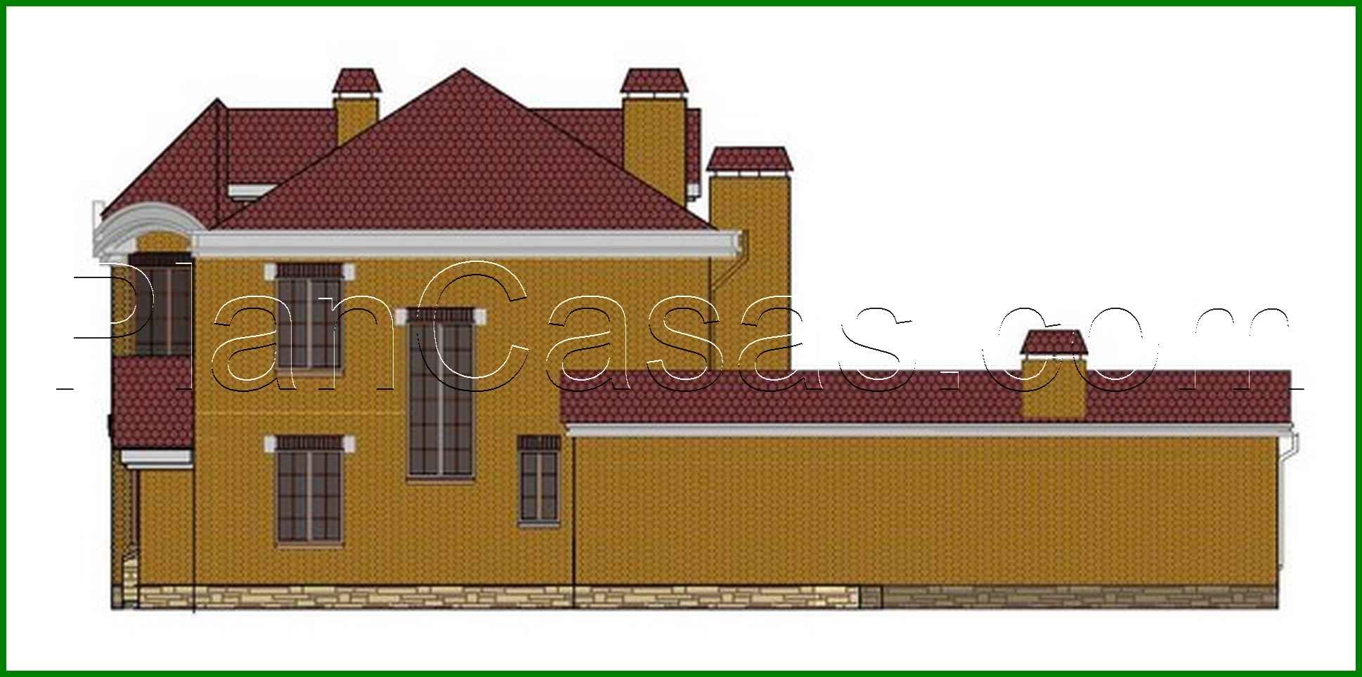 Galería de visualizaciones - Proyecto de una mansión clásica de dos plantas con fachada de ladrillo
