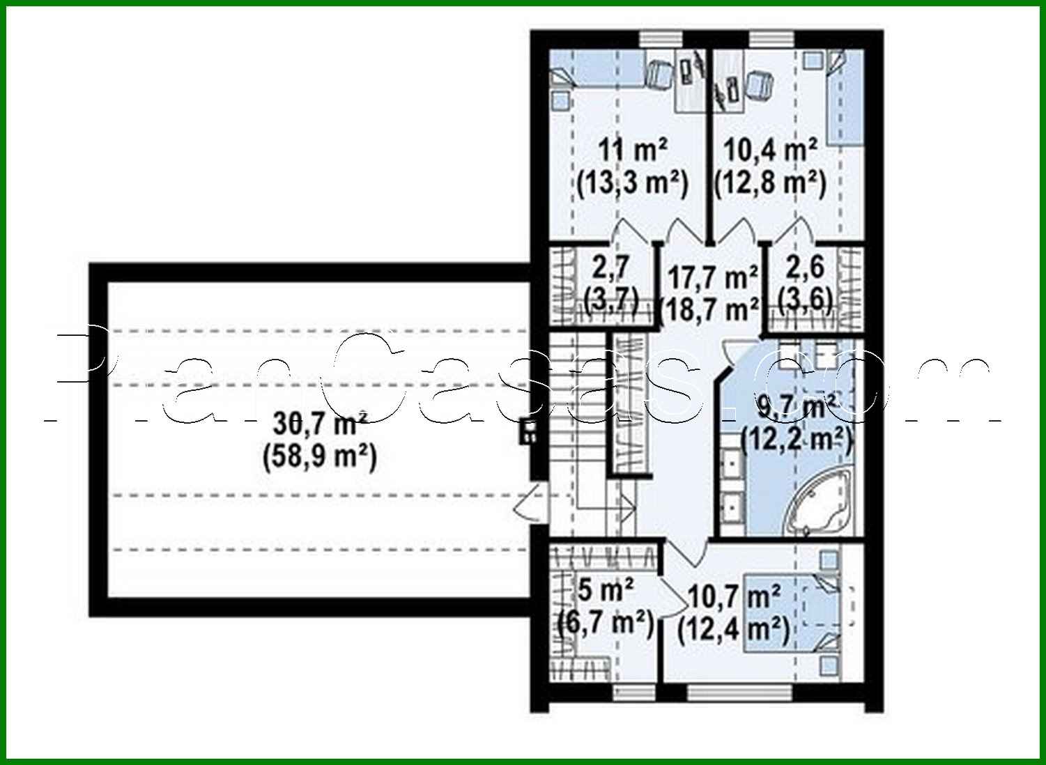 Galería de visualizaciones - Cabaña con ático y garaje para dos coches