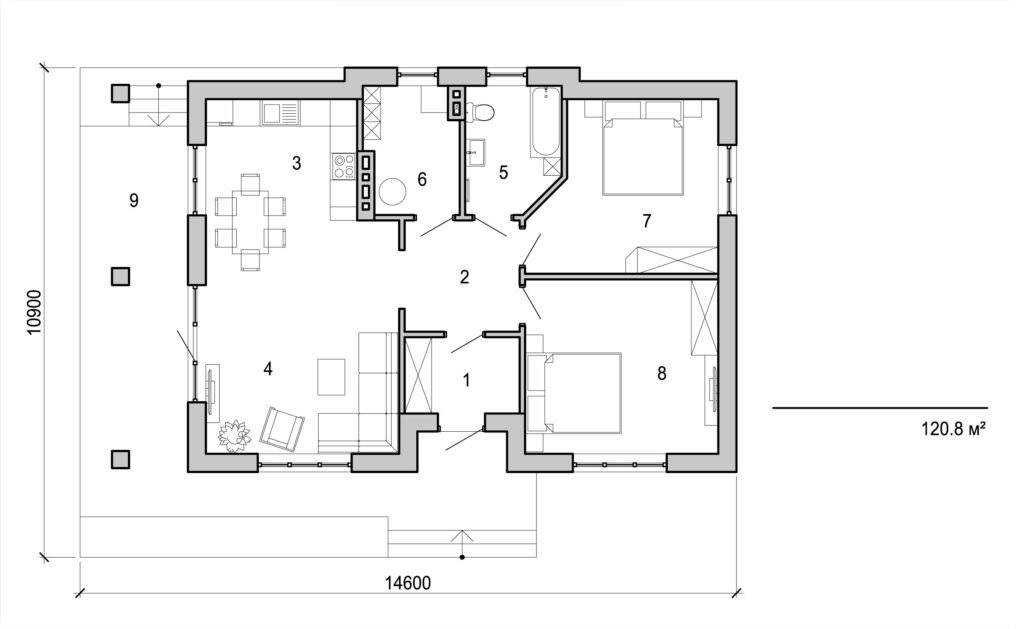 Galería de visualizaciones - Casa de una planta