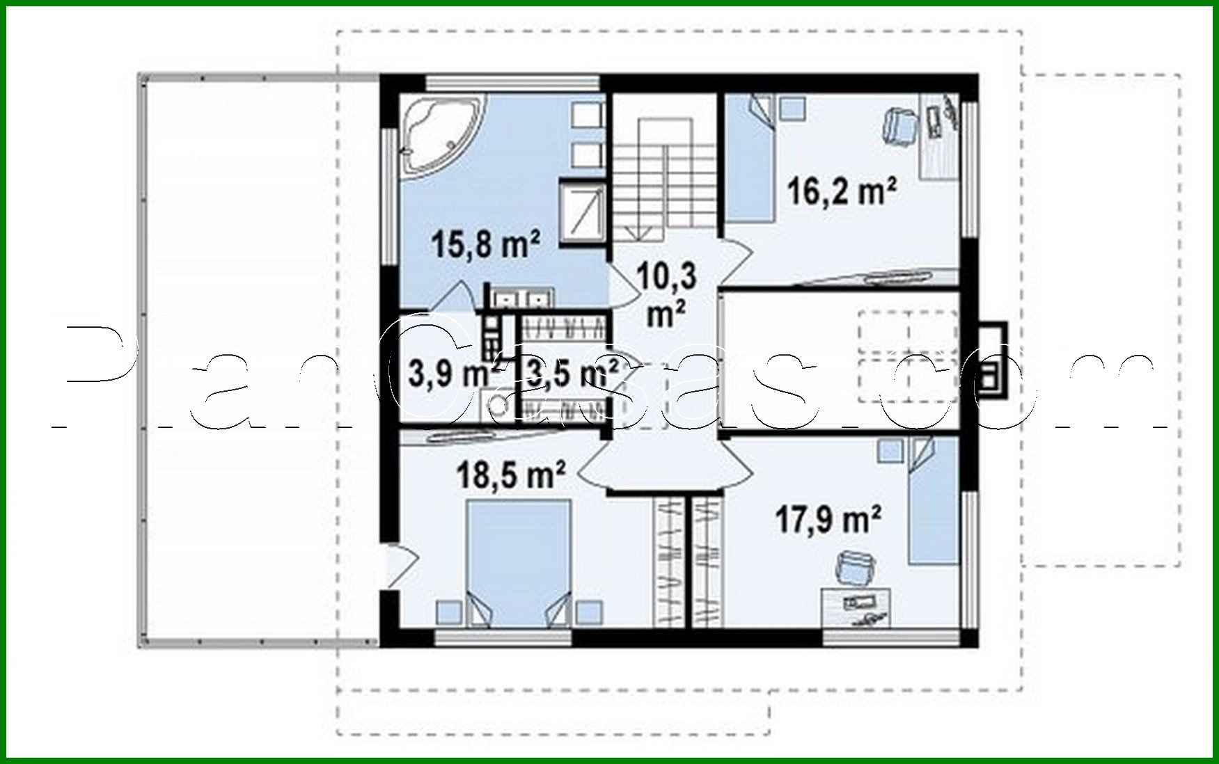 Galería de visualizaciones - Casa elegante con una amplia terraza sobre el garaje