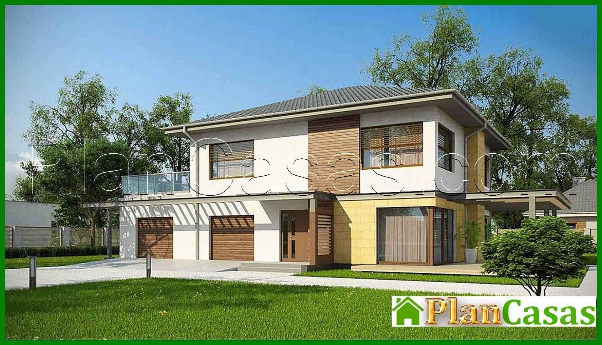 Casa elegante con una amplia terraza sobre el garaje