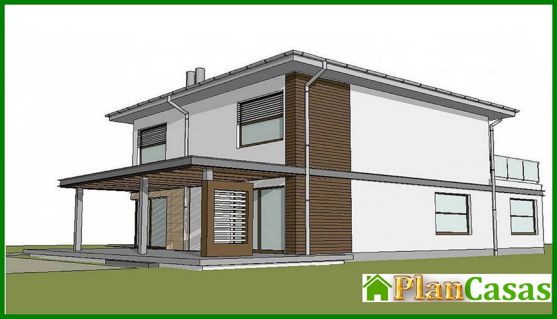 Galería de visualizaciones - Casa elegante con una amplia terraza sobre el garaje