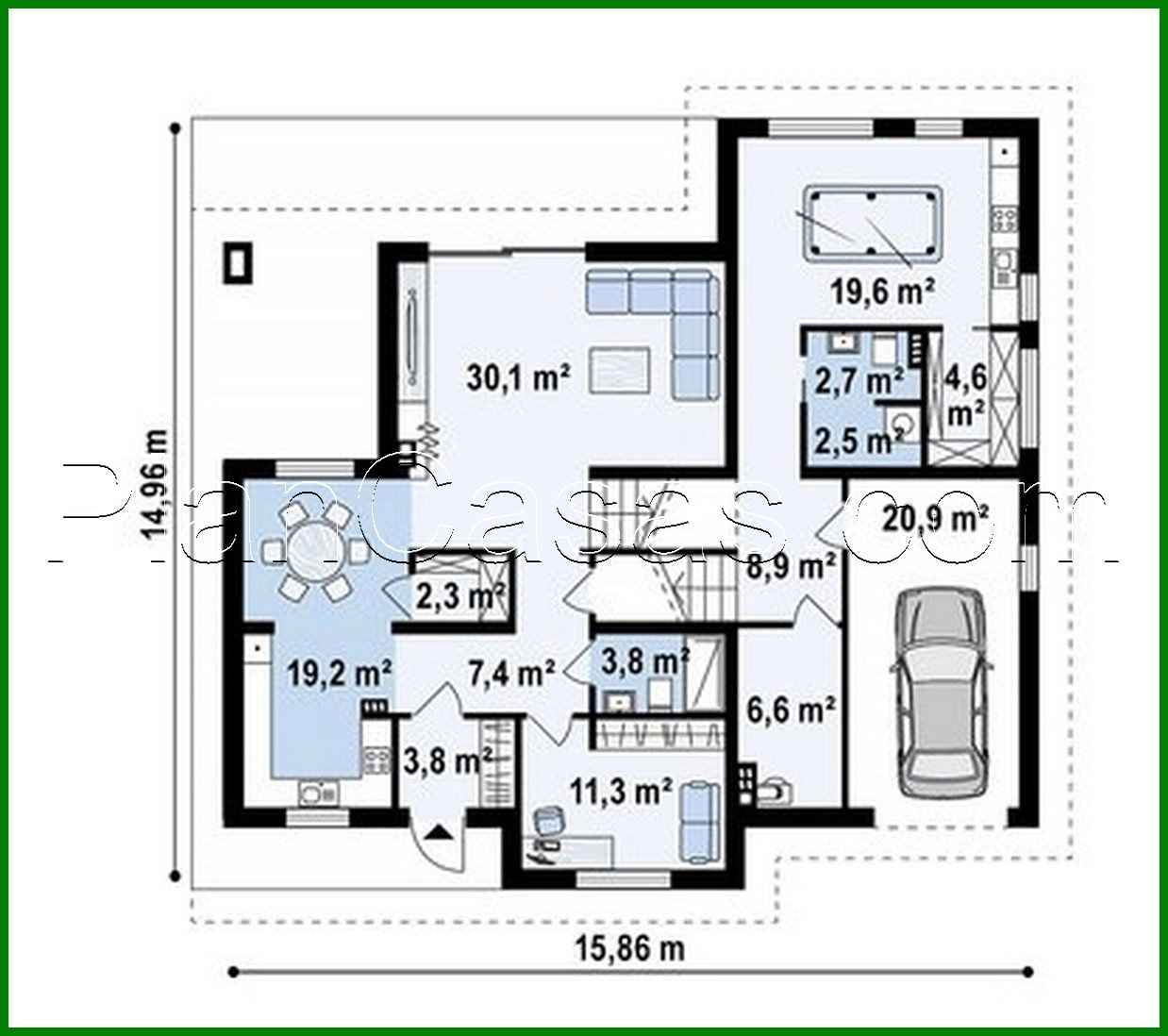 Galería de visualizaciones - Proyecto de casa con garaje en el sótano