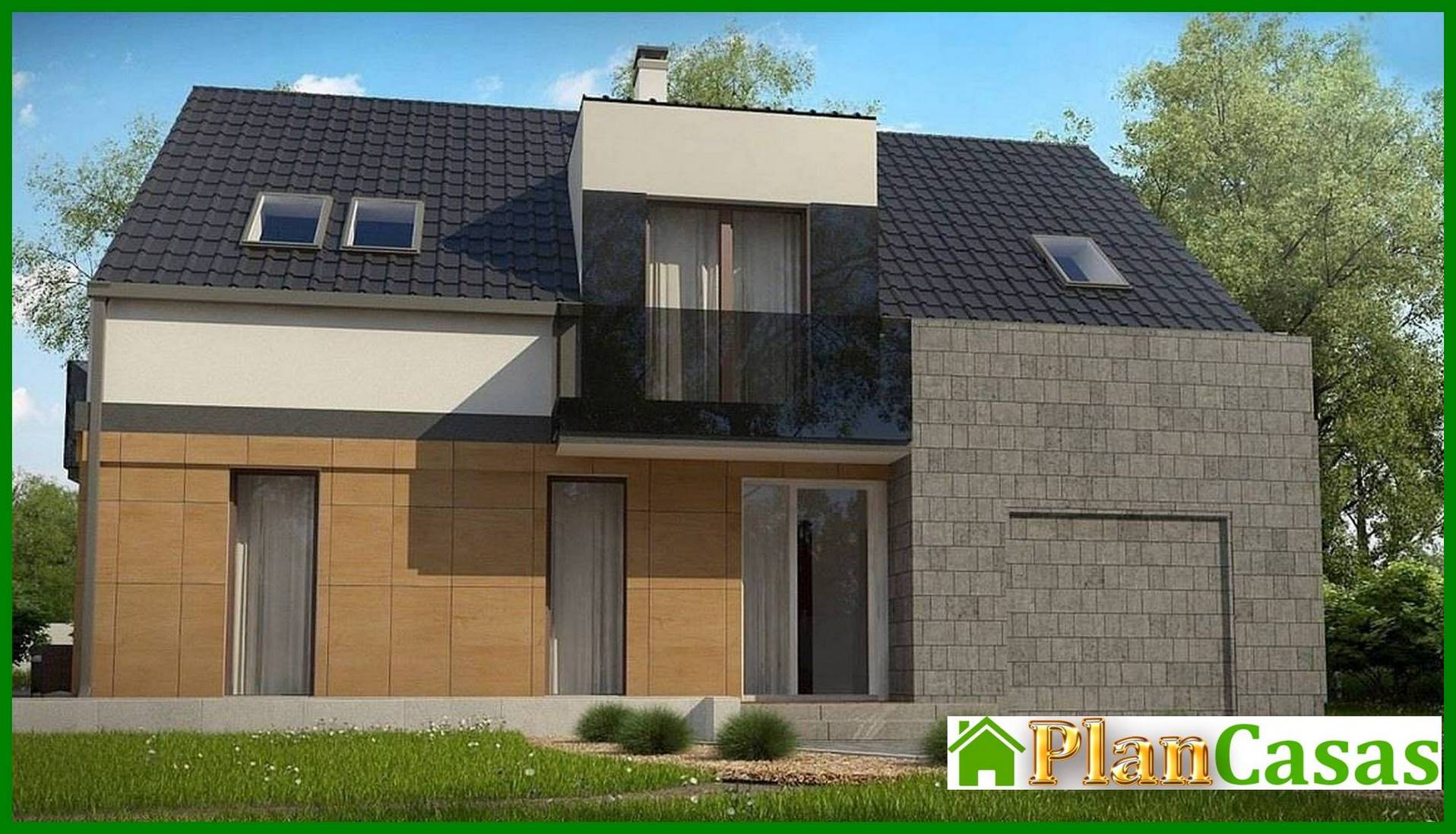 Galería de visualizaciones - Cabaña de dos plantas en estilo clásico con un toque ecléctico de cubismo