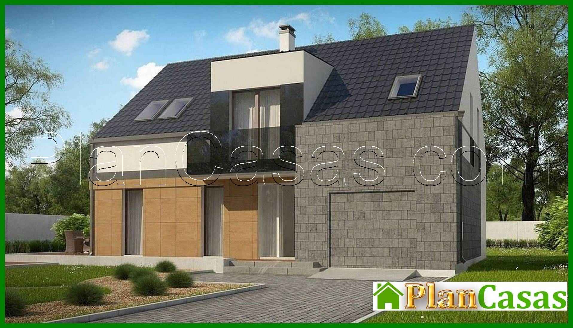 Cabaña de dos plantas en estilo clásico con un toque ecléctico de cubismo