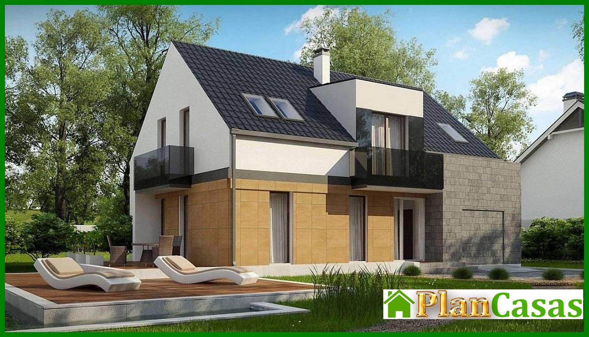 Galería de visualizaciones - Cabaña de dos plantas en estilo clásico con un toque ecléctico de cubismo