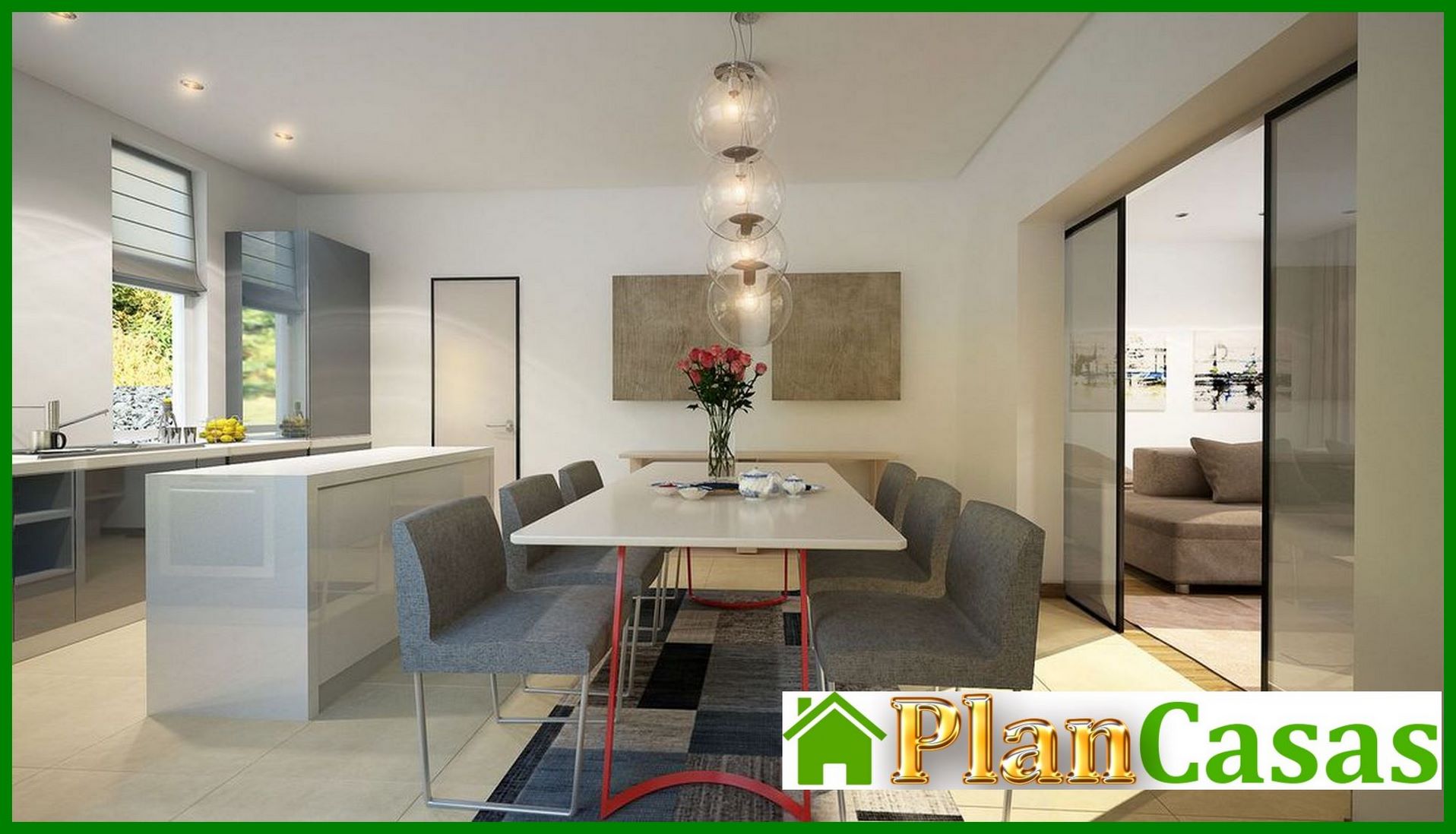 Galería de visualizaciones - Plano de un edificio residencial moderno lleno de luz