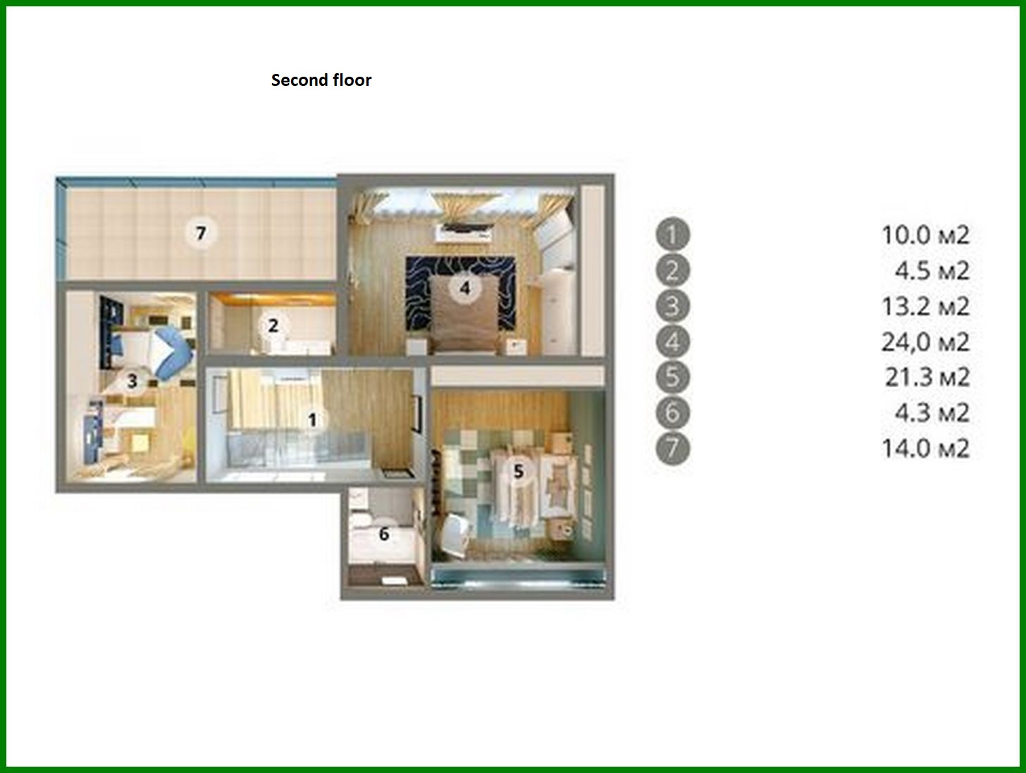 Galería de visualizaciones - Plano de un edificio residencial moderno lleno de luz