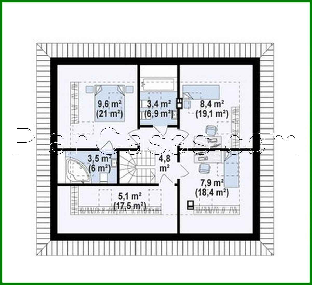 Galería de visualizaciones - Proyecto clásico de una casa de campo de 10 x 12