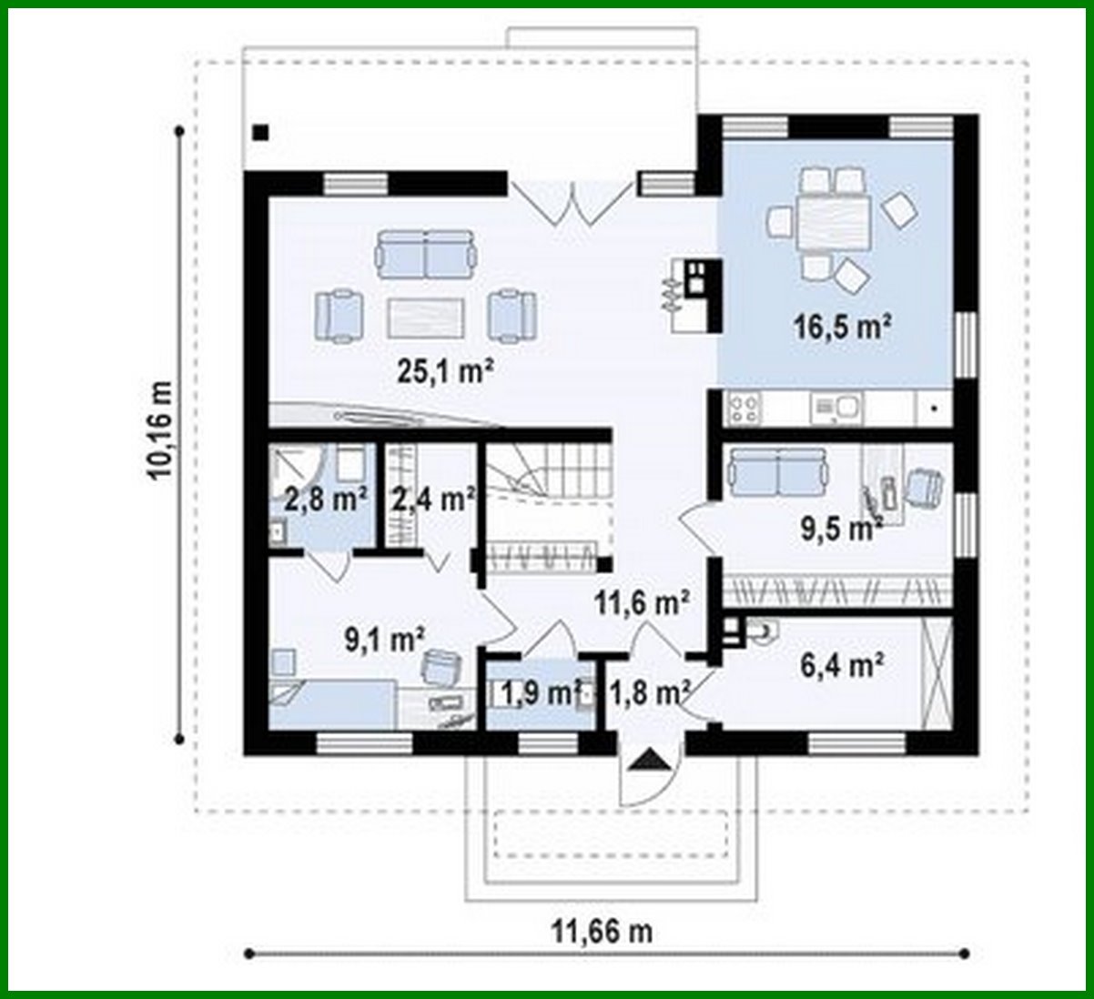 Galería de visualizaciones - Proyecto clásico de una casa de campo de 10 x 12
