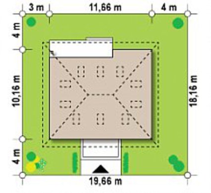 Galería de visualizaciones - Proyecto clásico de una casa de campo de 10 x 12