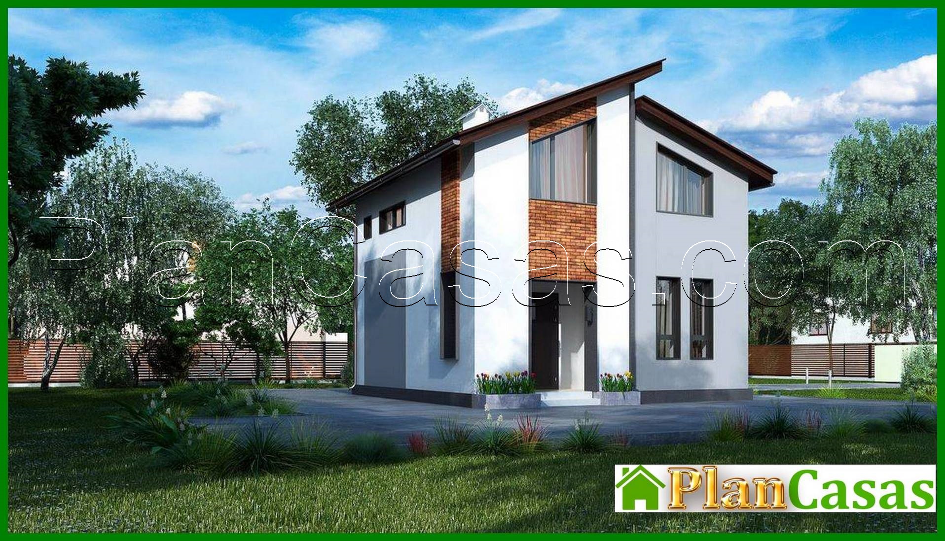 Project of a small pretty two-story house with an area of up to 80 m²