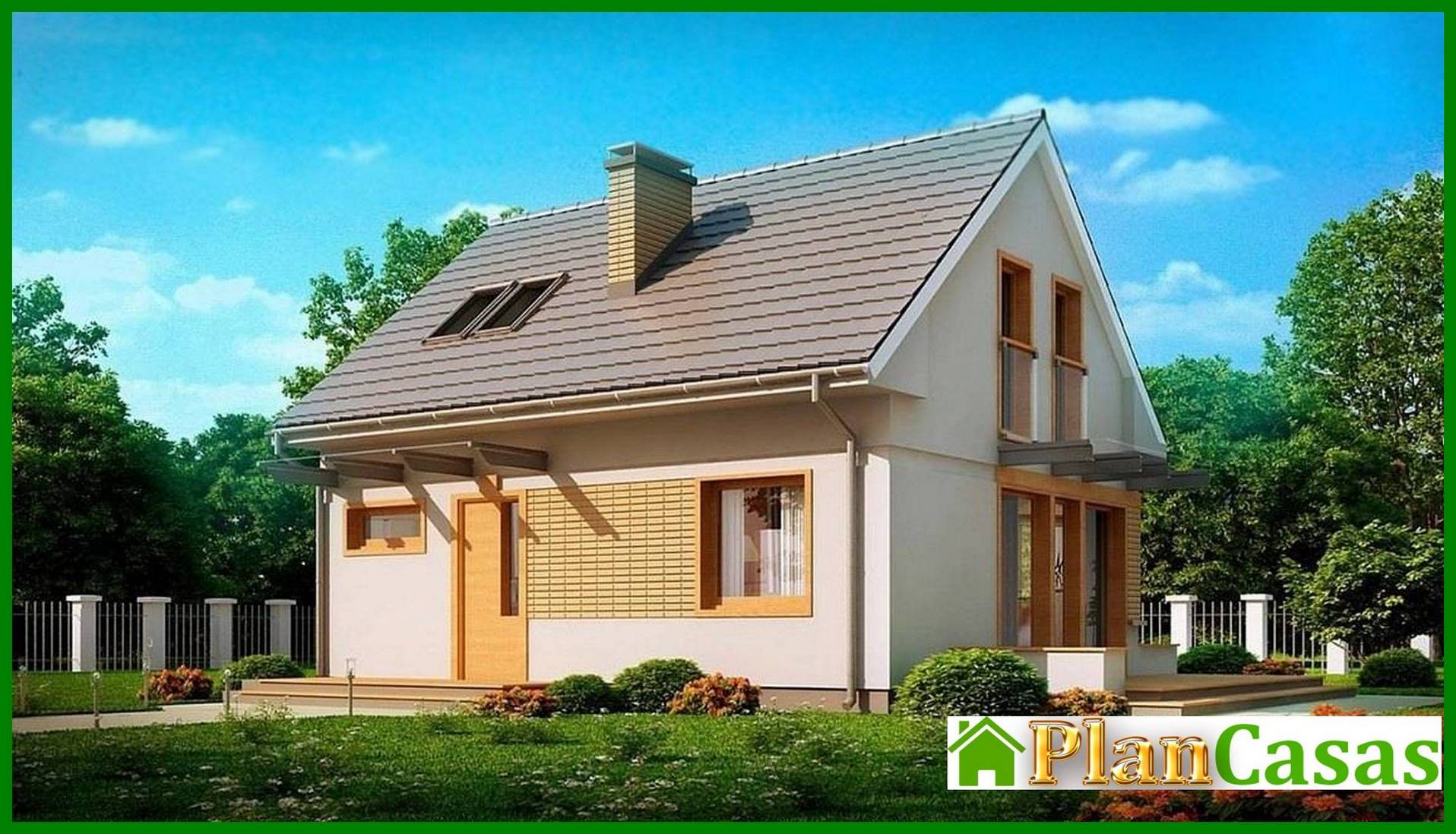 Galería de visualizaciones - Proyecto de una cabaña con ático de 7 x 9 en estilo clásico