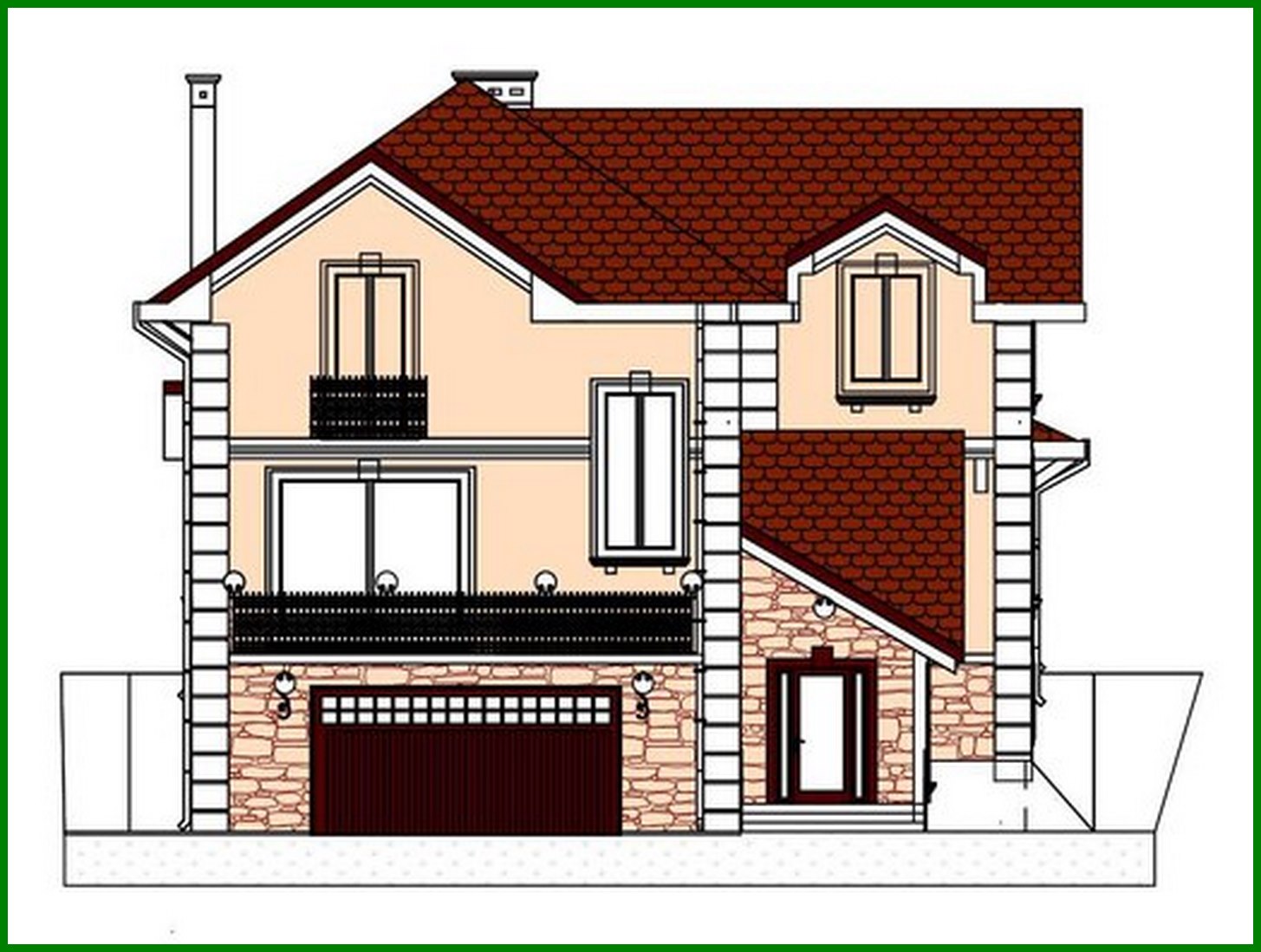 Visualization gallery - Project of a classic two-story mansion for a sloping plot