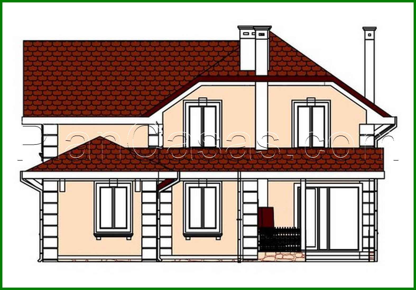 Visualization gallery - Project of a classic two-story mansion for a sloping plot