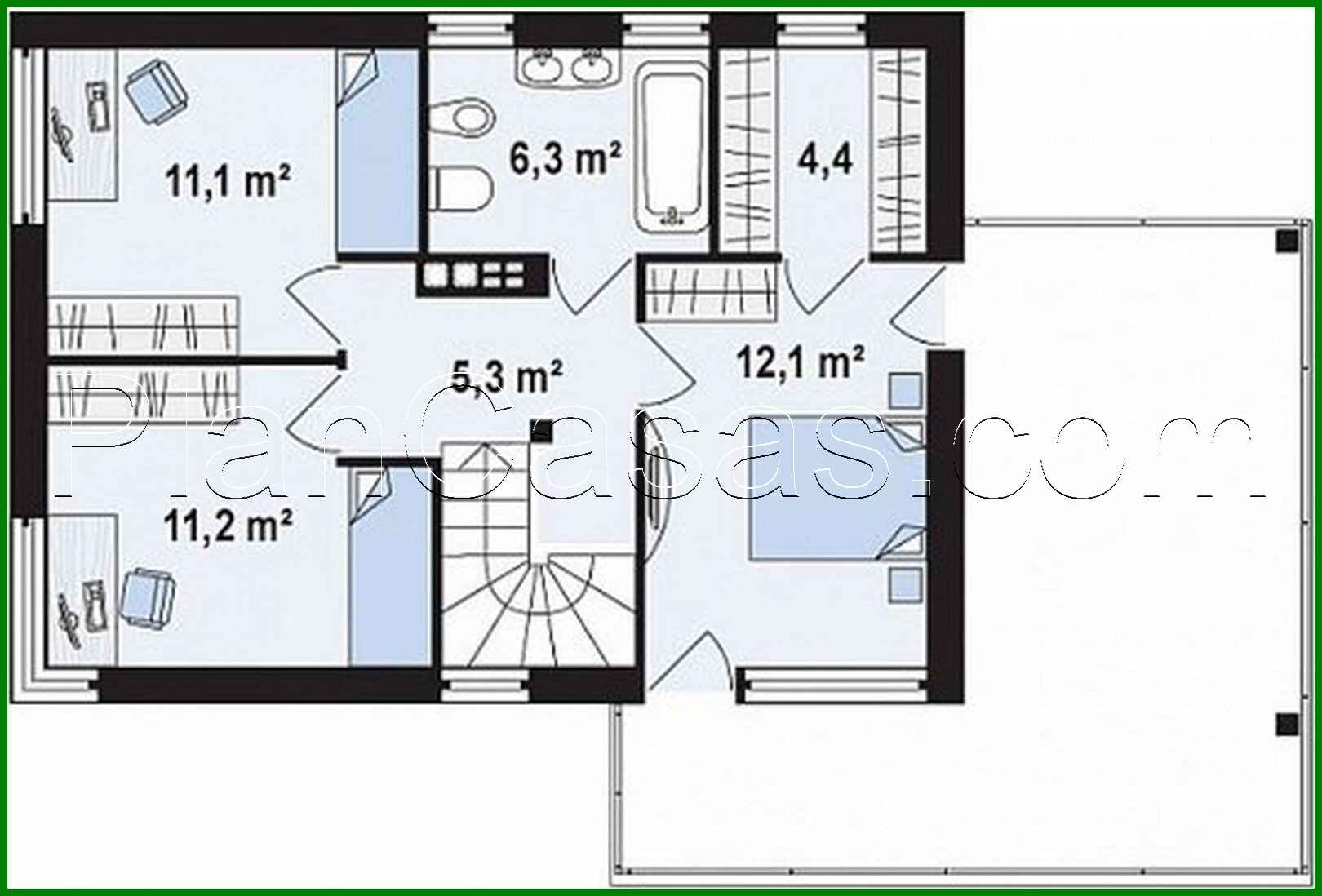 Visualization gallery - Two-story cottage with a flat roof