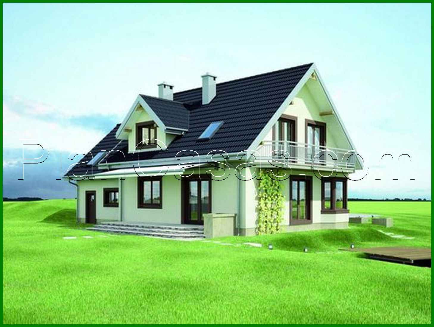 Galería de visualizaciones - Proyecto de una elegante casa de campo de mayor confort