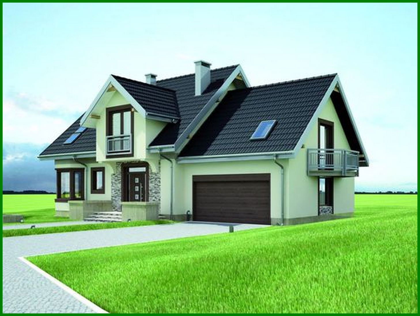 Galería de visualizaciones - Proyecto de una elegante casa de campo de mayor confort